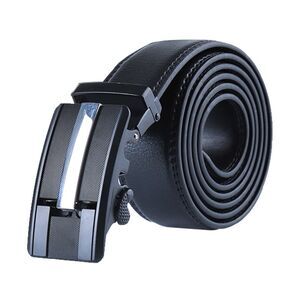 Automatic Ratchet Leather Belt with Alloy Buckle Wide 1 1/2" 110cm Black